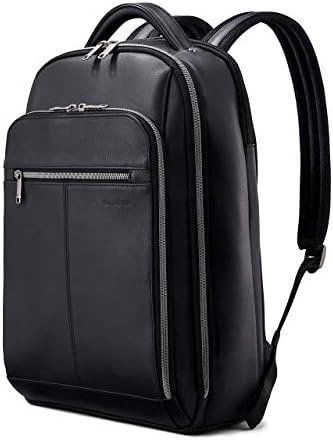 Samsonite Classic Leather Backpack, Black, One Size