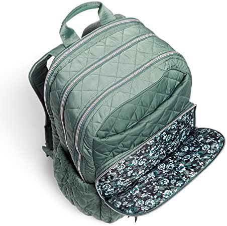 Vera Bradley Women's Performance Twill XL Campus Backpack, Olive Leaf, One Size